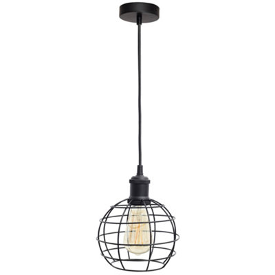 Curated visual reference: 4Lite Wiz Connected Led Bird Cage Pendant Black St64 Amber Photo Inspiration