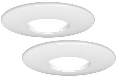 4lite WiZ Connected LED Fire Rated Downlight IP20 GU10 Matt White WiFi Bluetooh Pack of 2