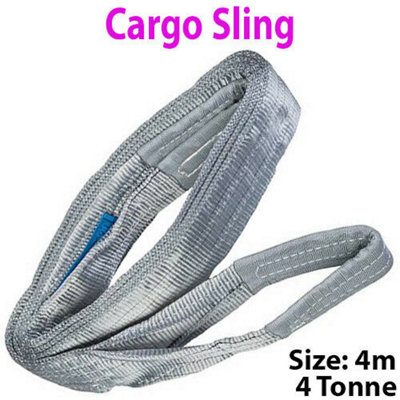 4m 4 Tonne (4000KG) Flat Webbing Strong Cargo Sling Lifting Crane Hoist Strap