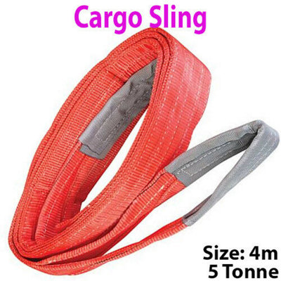 4m 5 Tonne (5000KG) Flat Webbing Strong Cargo Sling Lifting Crane Hoist Strap