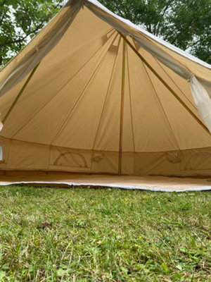 4M Bell Tent with Zipped PVC Groundsheet Cotton Canvas Natural Colour Kokoon deluxe