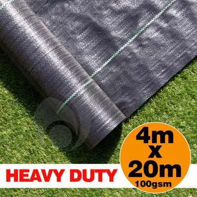 4m by 20m Dihl Weed Membrane Roll Black Polypropylene Weed Membrane