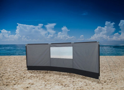 4M Deluxe Windbreak With Clear Window & Top Poles (Windbreaker Steel ...