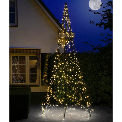 4m Outdoor Christmas Tree with 640 Warm White LED Lights - Mains Powered Festive Xmas Garden Decoration - H400 x 200cm Diameter Price Comparisons | Compare The Build