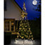 4m Outdoor Christmas Tree with 640 Warm White LED Lights - Mains Powered Festive Xmas Garden Decoration - H400 x 200cm Diameter