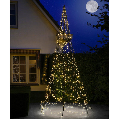 4m Outdoor Christmas Tree with 640 Warm White LED Lights - Mains Powered Festive Xmas Garden Decoration - H400 x 200cm Diameter Price Comparisons | Compare The Build