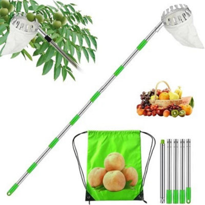 4M Telescopic Fruit Picker with Lightweight Catch Basket for Easy Apple ...