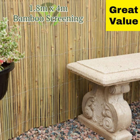 4m x 1.8m Bamboo Split Slat Fencing Screening Rolls for Garden Outdoor Privacy