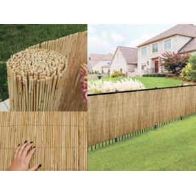 4m x 1m Bamboo Screening Roll Panel Natural Fence Peeled Reed Fencing Outdoor Garden