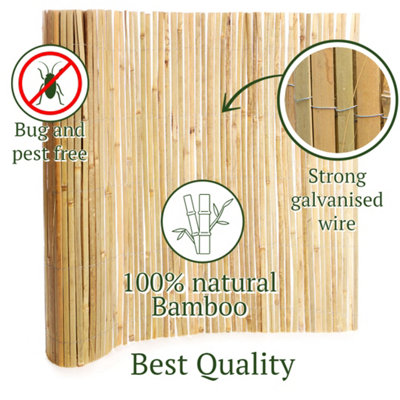 4m x 1m Bamboo Split Slat Fencing Screening Rolls for Garden Outdoor Privacy