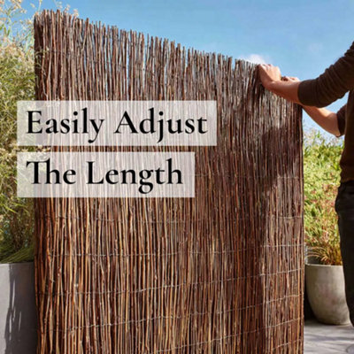 4m x 1m Premium Willow Fencing Screening Rolls - 6