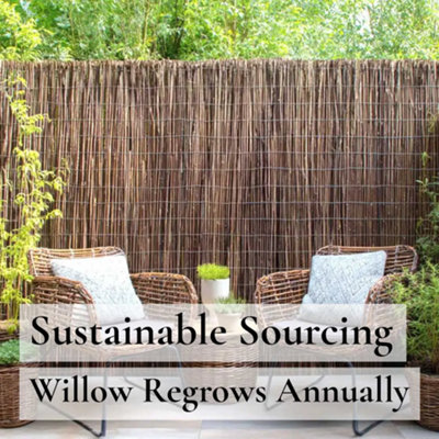4m x 1m Premium Willow Fencing Screening Rolls - 7