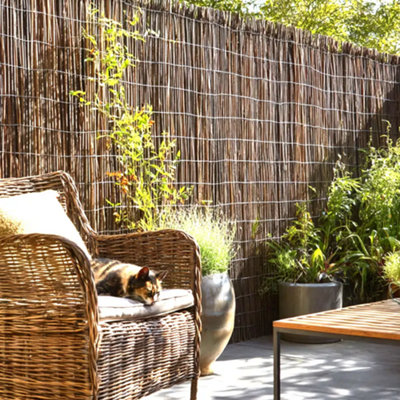 4m x 1m Premium Willow Fencing Screening Rolls - 8