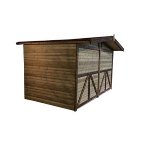4m x 2.4m Standard Chalet - Timber - L282 x W430 x H262 cm - Minimal Assembly Required