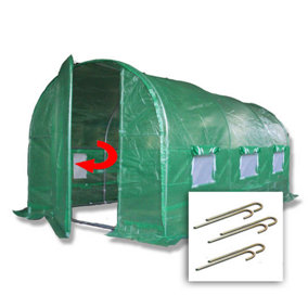 4m x 2m + Anchorage Stake Kit (13' x 7' approx) Pro+ Green Poly Tunnel