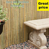 4m x 2m Bamboo Split Slat Fencing Screening Rolls for Garden Outdoor Privacy