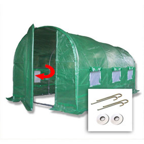 4m x 2m + Ground Anchor Kit (13' x 7' approx) Pro+ Green Poly Tunnel