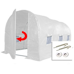 4m x 2m + Ground Anchor Kit (13' x 7' approx) Pro+ White Poly Tunnel