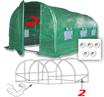 4m x 2m + Hotspot Tape Kit (13' x 7' approx) Pro+ Green Poly Tunnel