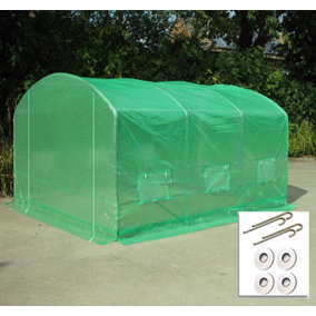 4m x 3.5m + Ground Anchor Kit (13' x 11.5' approx) Pro Max Green Poly Tunnel