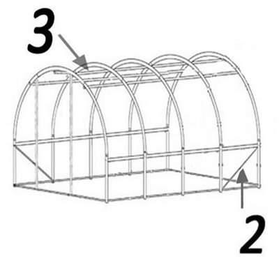 4m x 3m (13' x 10' approx) Pro+ Poly Tunnel Frame Only