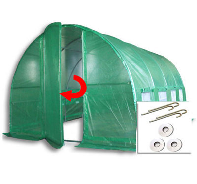 4m x 3m + Ground Anchor Kit (13' x 10' approx) Pro+ Green Poly Tunnel