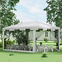 4m x 3m Party Tent Wedding Gazebo Outdoor Waterproof PE Canopy Shade w/ Panel