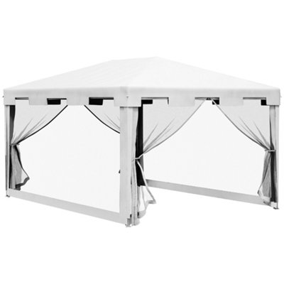 4m x 3m Party Tent Wedding Gazebo Outdoor Waterproof PE Canopy Shade w/ Panel