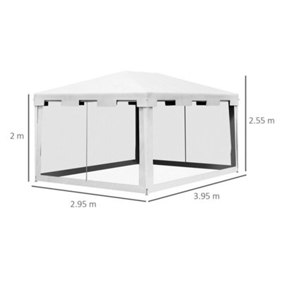 4m x 3m Party Tent Wedding Gazebo Outdoor Waterproof PE Canopy Shade w/ Panel - 3