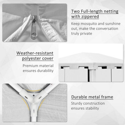 4m x 3m Party Tent Wedding Gazebo Outdoor Waterproof PE Canopy Shade w/ Panel - 5