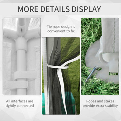 4m x 3m Party Tent Wedding Gazebo Outdoor Waterproof PE Canopy Shade w/ Panel - 6