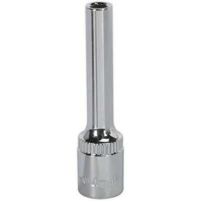 4mm Deep Drive Socket - 1/4" Chrome Vanadium Steel Tool for Professionals and DIY Enthusiasts
