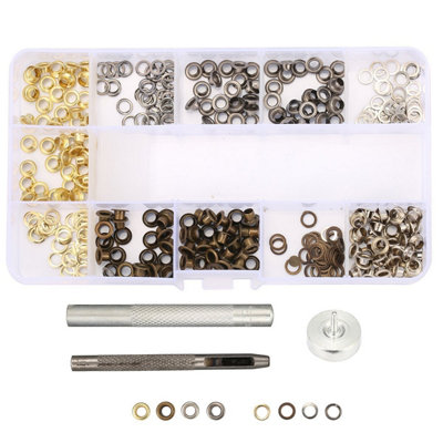 4mm Eyelets with Hand Tools, 100pcs Grommets Eyelets, 4 Colours
