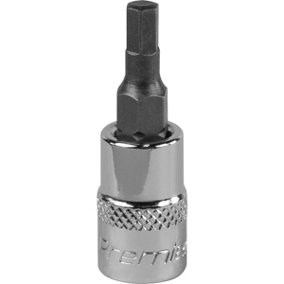4mm Forged Hex Socket Bit - 1/4" Square Drive - Chrome Vanadium Wrench Socket
