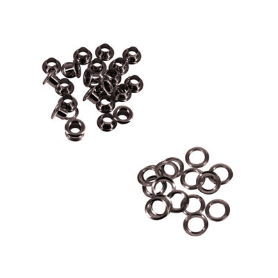 4mm Long Barrell Eyelets with Washers, Gunmetal, 100pcs