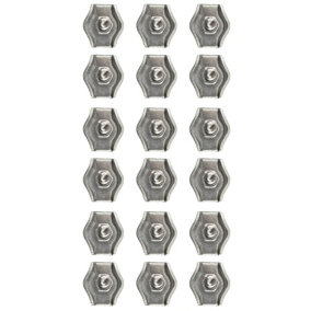 4mm Simplex Wire Rope / Cable Clamp Grips 18 PACK Zinc Plated