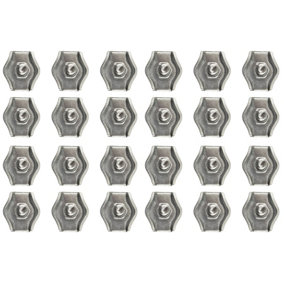 4mm Simplex Wire Rope / Cable Clamp Grips 24 PACK Zinc Plated