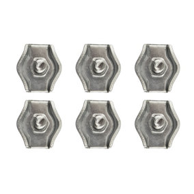 4mm Simplex Wire Rope / Cable Clamp Grips 6 PACK Zinc Plated