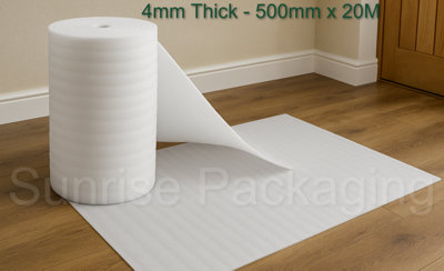 4mm Thick Foam Wrap Insulation Underlay Protecting Cushioning Roll - 500mm x 20M