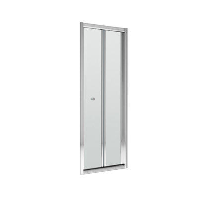 4mm Toughened Safety Glass Reversible Bi-Fold Shower Door - 800mm - Chrome