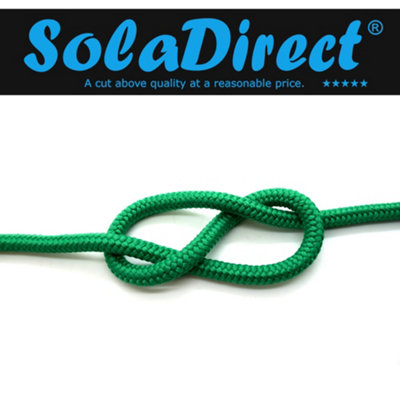 4mm x 10 metres / 32.8 ft of Green Polypropylene Rope, Solid Braided ...