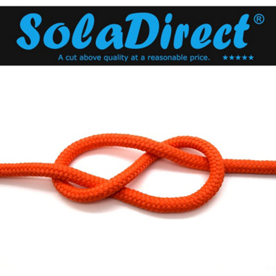 4mm x 10 metres / 32.8 ft of Orange Polypropylene Rope, Solid Braided ...