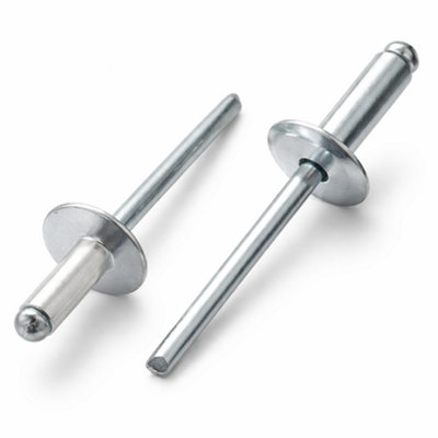 Linkup 180-Pack 4mm X 18mm Pop Blind Rivets – Aluminum Body With Steel Mandrel, Dome Head, For DIY, Auto, & Home Repairs – Hole 4–4.2mm, Grip 13–14mm