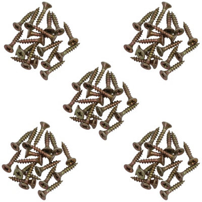 4mm x 20mm Countersunk Wood Chipboard Screw Fasteners PZ2 Drive 90pc