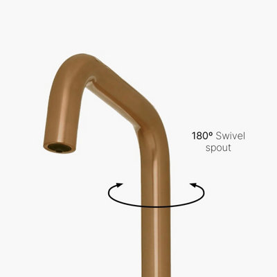 4OUR Brushed Copper & Nexus 4-1 Square Instant Boiling Water Tap