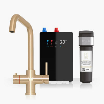 4OUR Brushed Gold & Nexus 4-1 Square Instant Boiling Water Tap