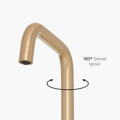 4OUR Brushed Gold & Nexus 4-1 Square Instant Boiling Water Tap