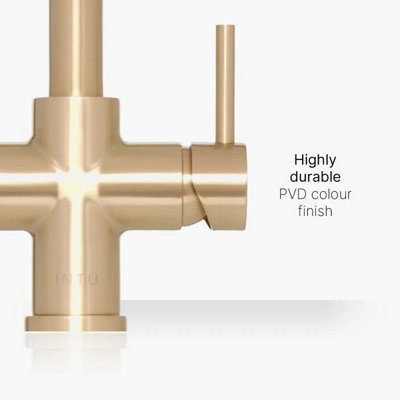 4OUR Brushed Gold & Nexus 4-1 Square Instant Boiling Water Tap