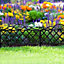 4pc Black Lattice Plastic Flexible Garden Lawn Grass Edging Picket Border Panel Plastic Wall Fence Décor