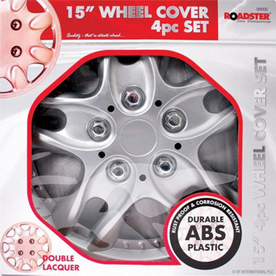 4Pc Car Wheel Cover Set 15 Inch Tyre Rust Proof Corrosion Resistant